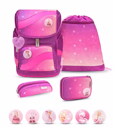 BELMIL Schulranzen Set Smarty Ombre 2 inkl. Patch Set 6 Stück