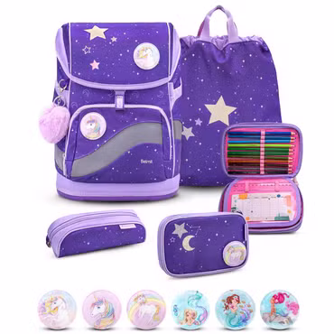 Belmil Premium Schulranzen Set 5-teilig Dahlia Setansicht