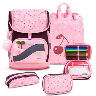 Belmil Smarty Plus Premium Schulranzen Set 4-teilig "Cherry Blossom"