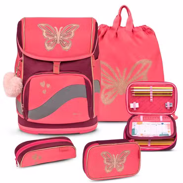 Belmil Smarty Plus Premium Schulranzen Set 4-teilig "Coral"