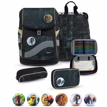 Belmil Smarty Plus Premium Schulranzen Set 5-teilig "Grey Stone"