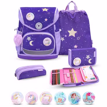 Belmil Compact Plus Premium Schulranzen Set 5-teilig "Dahlia"