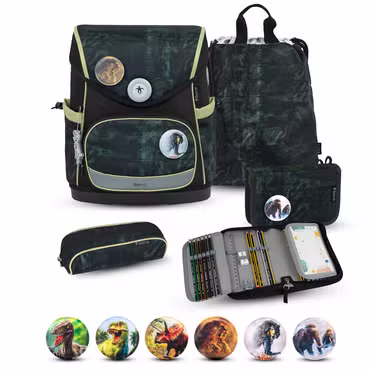 Belmil Premium Compact Plus Schulranzen Set 5-tlg – Grey Stone | Ergonomisch & Stylisch