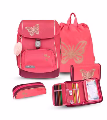 Belmil Comfy Plus Premium Schulranzen Set 4-teilig "Coral"