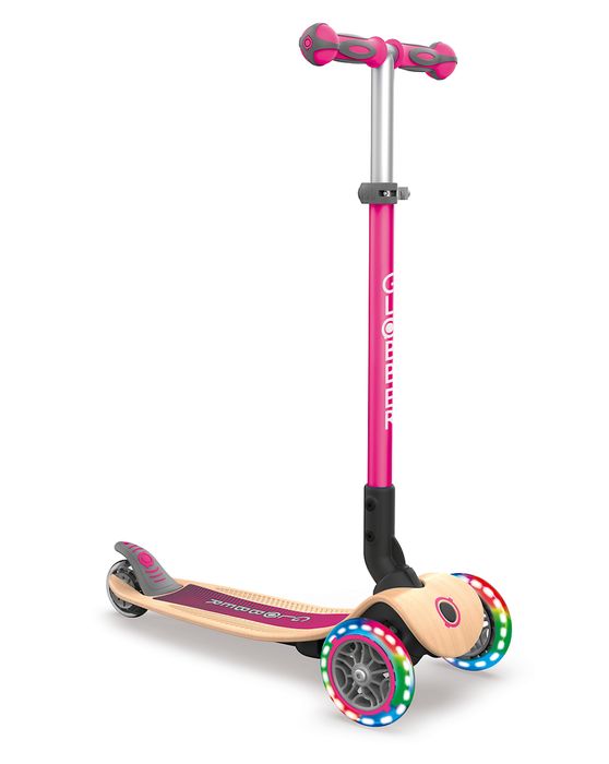 Globber Primo Foldable Scooter Wood Holzdeck mit Leuchtrollen / 3 Wheels-Scooter *Sonderpreis*