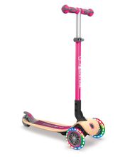 Globber Primo Foldable Scooter Wood Holzdeck mit Leuchtrollen / 3 Wheels-Scooter *Sonderpreis*