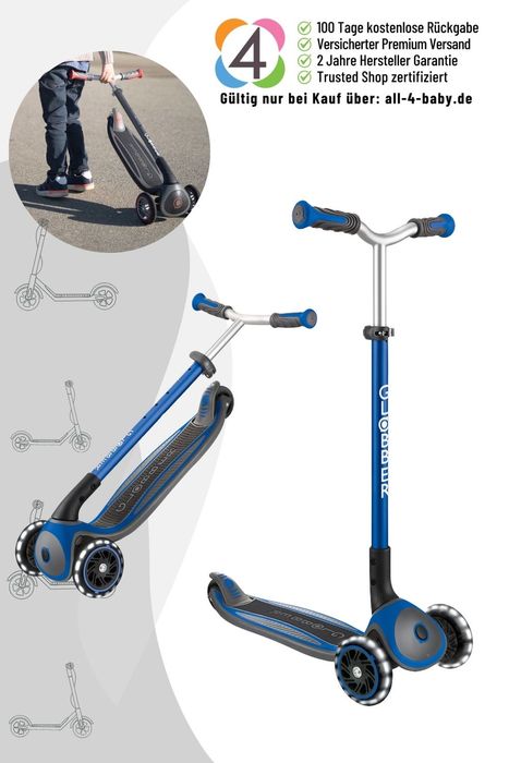 Globber Master Lights  3-Wheels-Scooter mit leuchtenden Vorderräder