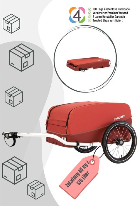 CROOZER Cargo Tuure inkl. Kupplung und AirPad Federung