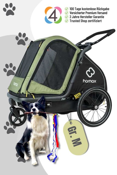 Hamax Pluto M Hundeanhänger - Farbe: Green/Black