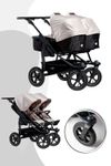 TFK Duo 2 Kombikinderwagen mit Luftrad Set (Gestell + 2 Kombieinheiten) / Zwillingswagen / Geschwisterwagen