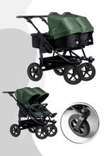 TFK Duo 2 Kombikinderwagen mit Luftrad Set (Gestell + 2 Kombieinheiten) / Zwillingswagen / Geschwisterwagen
