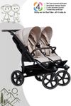 TFK Duo 2 Sportkinderwagen mit Luftkammer Radset (Gestell + 2 Sportsitze) / Zwillingswagen / Geschwisterwagen