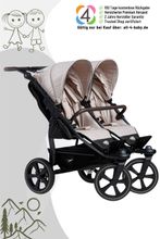 TFK Duo 2 Sportkinderwagen mit Luftkammer Radset (Gestell + 2 Sportsitze) / Zwillingswagen / Geschwisterwagen