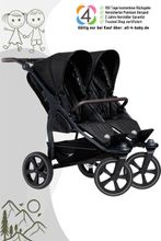 TFK Duo 2 Sportkinderwagen mit Luftkammer Radset (Gestell + 2 Sportsitze) / Zwillingswagen / Geschwisterwagen