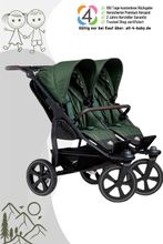 TFK Duo 2 Sportkinderwagen mit Luftkammer Radset (Gestell + 2 Sportsitze) / Zwillingswagen / Geschwisterwagen