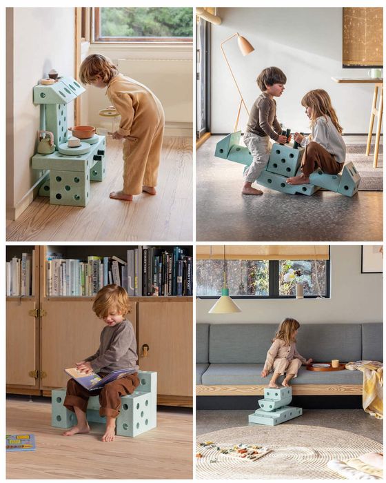 MODU Dreamer-Set - XXL Bauset Balance-Spielzeug, Rutscher, Wippe ...