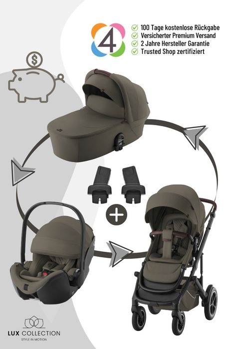 Britax Römer Smile 5Z - 5-in-1 Set Kombikinderwagen inkl. Babywanne, Babysafe Pro und Babyschalen Adapter