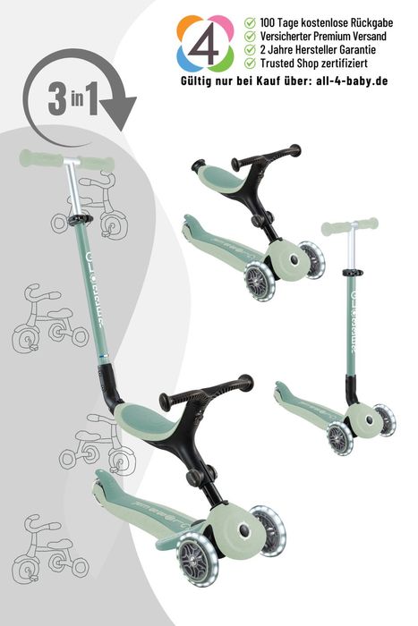 Globber Go-Up Active Lights 3-in-1 Kinderfahrzeug