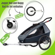 CROOZER Kid Vaaya 1 (3-in-1 Kinderfahrradanhänger) inkl. Buggy-Rad und Jogger-Set