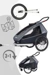 CROOZER Kid Keeke 1 3in1 Kinderfahrradanhänger mit Buggyrad und Jogger-Set