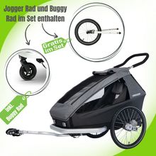 CROOZER Kid Keeke 1 3in1 Kinderfahrradanhänger mit Buggyrad und Jogger-Set