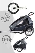 CROOZER Kid Keeke 1 3in1 Kinderfahrradanhänger mit Buggyrad und Jogger-Set
