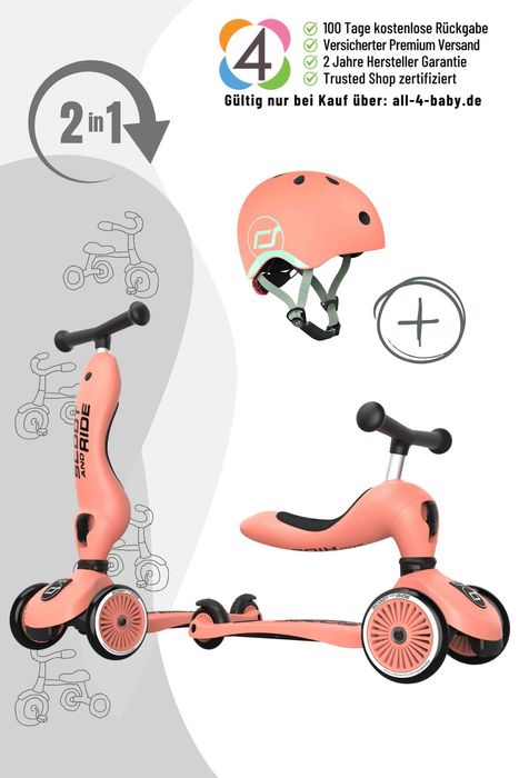 Scoot&Ride Highwaykick 1 Rutscherfahrzeug und Scooter inkl. Helm