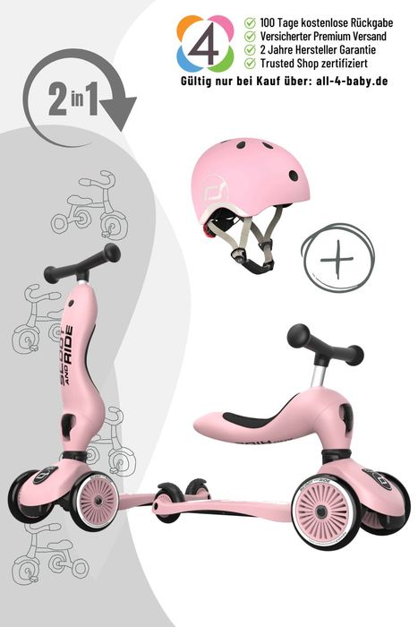 Scoot&Ride Highwaykick 1 Rutscherfahrzeug und Scooter inkl. Helm