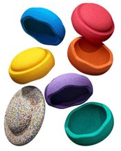 Stapelstein 6er Set mit Board Rainbow Classic (violet/blue/green/yellow/orange/red) mit Board in Super Confetti