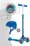 Globber Primo Plus Lights im Set inkl. Kinderhelm - 3 Wheels Scooter