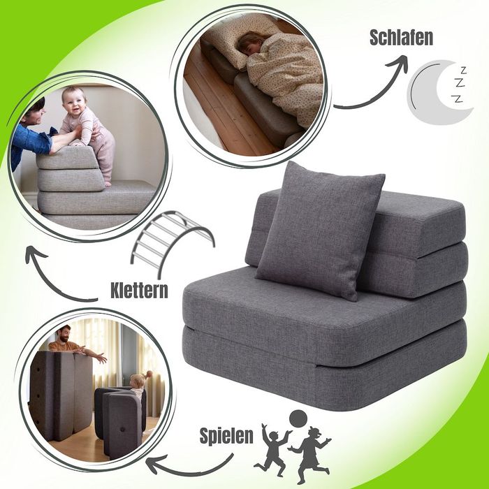 KlipKlap 3 Fold Sofa Single Soft / Klappsofa