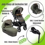 Joie Signature Vinca all inclusive Kinderwagen mit Babywanne, Babyschale und Isofix Station