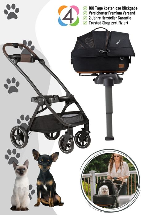 Tavo 3-in-1 Haustierschutz-System Small (Buggygestell mit Autositz)
