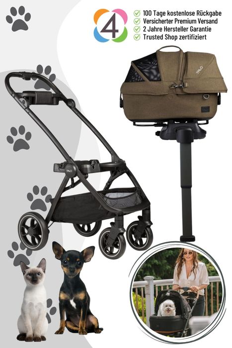 Tavo 3-in-1 Haustierschutz-System Small (Buggygestell mit Autositz)