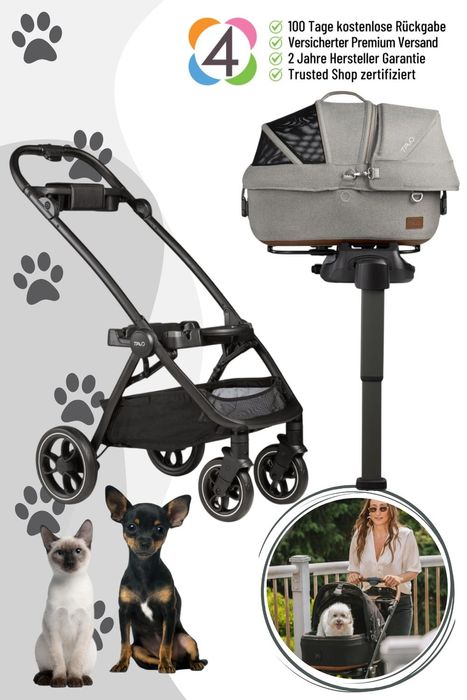 Tavo 3-in-1 Haustierschutz-System Small (Buggygestell mit Autositz)