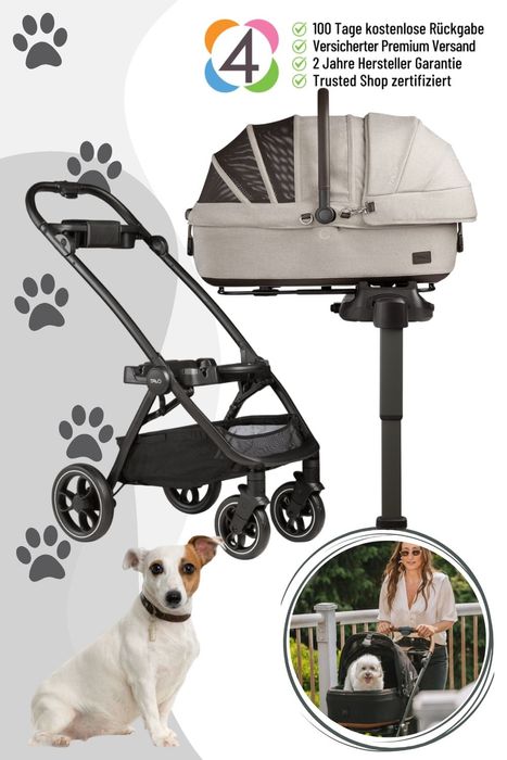 Tavo 3-in-1 Haustierschutz-System Medium (Buggygestell mit Autositz)