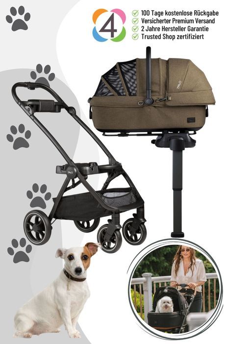 Tavo 3-in-1 Haustierschutz-System Medium (Buggygestell mit Autositz)