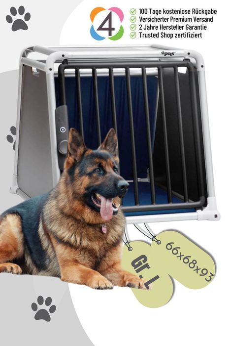 4pets Dog Box ECO 3 Black Hunde-Transportbox bis zu 45 kg in 3 Größen
