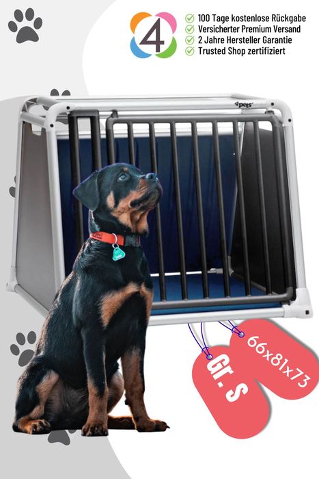 4pets Dog Box ECO 4 Black Hunde-Transportbox bis zu 50 kg in 2 Größen
