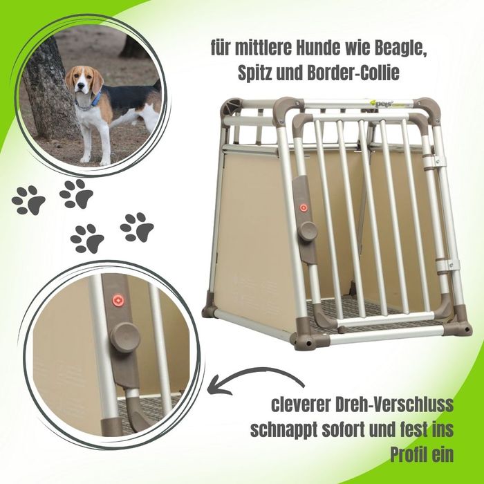 4pets Dog Box ComfortLine Two S Hundebox für mittlere Hunde