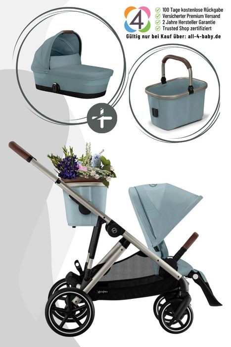 Cybex Gazelle S Kinderwagen inkl. Cot S Babywanne / Kombikinderwagen