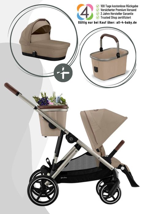 Cybex Gazelle S Kinderwagen inkl. Cot S Babywanne / Kombikinderwagen
