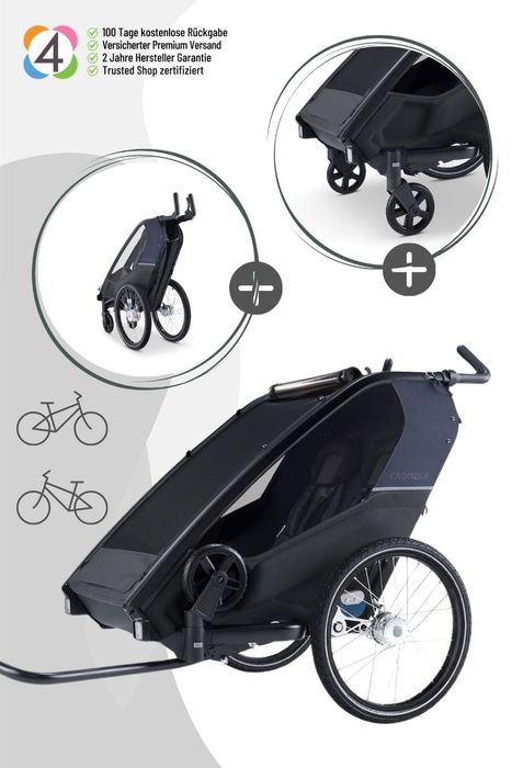 Croozer Kid Lykke Kinderfahrradanhänger für 2 Kinder
