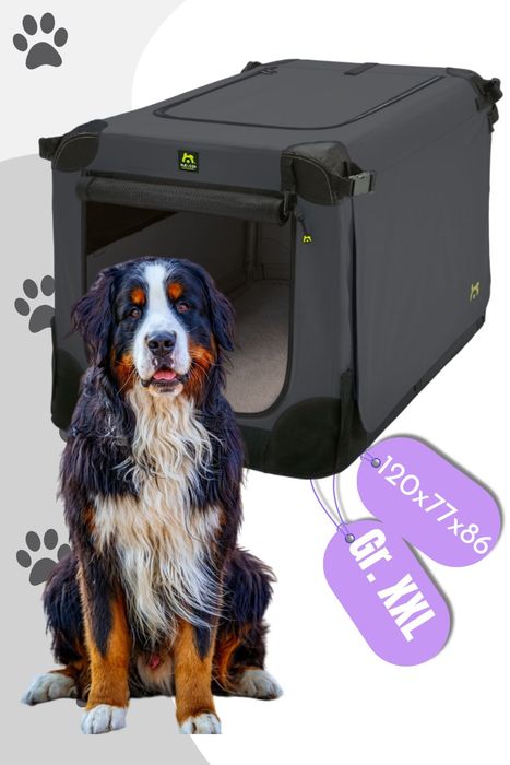 Maelson Soft Kennel faltbare Hundebox / Tier Transportbox XXL (anthrazit)