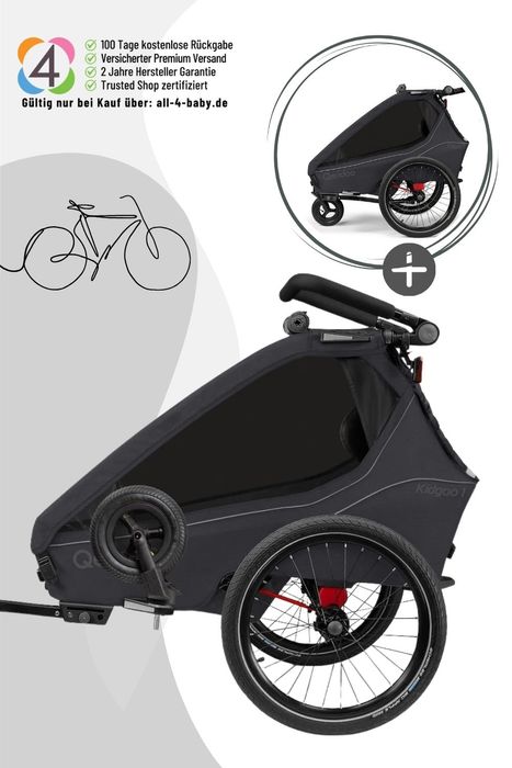 Qeridoo Kidgoo 1 - Kinderfahrradanhänger für 1 Kind - Modell 2026