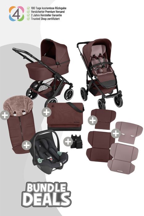ABC Design Kinderwagen Salsa 5 Air Set in umbra inkl. Tulip black und Adapter
