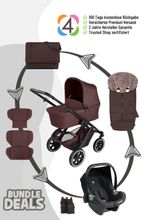 ABC Design Kinderwagen Salsa 5 Air Set in umbra inkl. Tulip black und Adapter