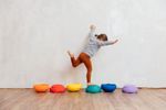 tiSsi® Balance Board Set inkl. Stapelstein 6er Set Rainbow Classic
