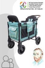 Wonderfold W2 Luxe Pro Kinderwagen für 2 Kinder / Bollerwagen Van Gogh Edition