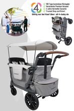 Wonderfold L4 Quad-Kinderwagen für 4 Kinder / Bollerwagen